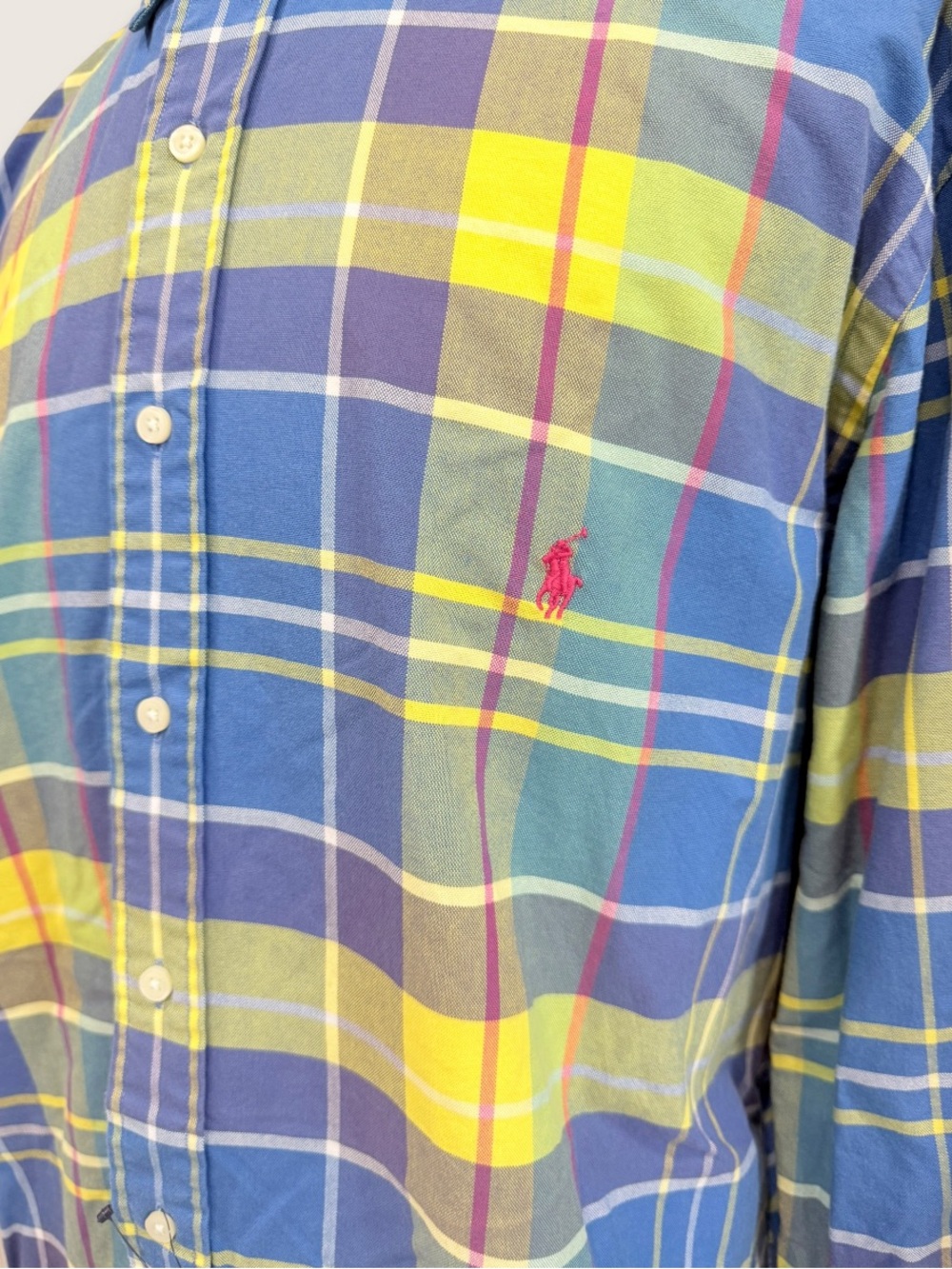 Polo Ralph Lauren XLT 100% Cotton Madras Plaid Button Down Long Sleeve Shirt NWT - Picture 2 of 15